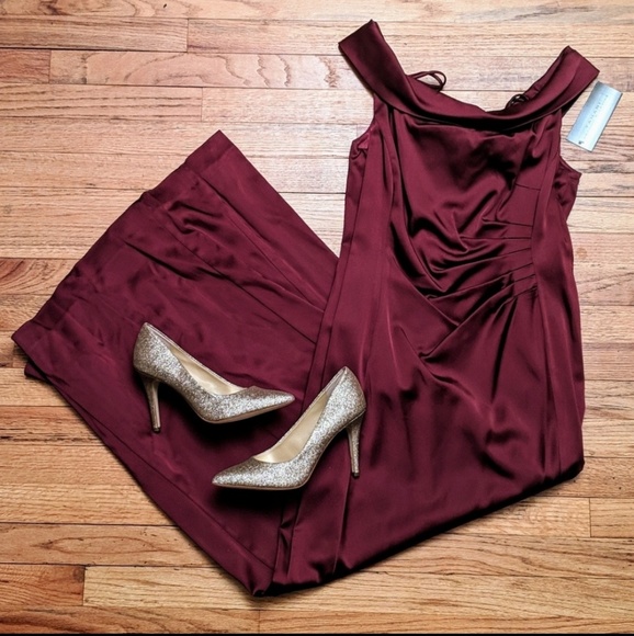 TAHARI Off-Shoulder SATIN dress - Picture 3 of 6